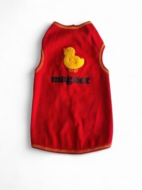 “I See Spot” Dog Tank - Red w/ Duckling Patch